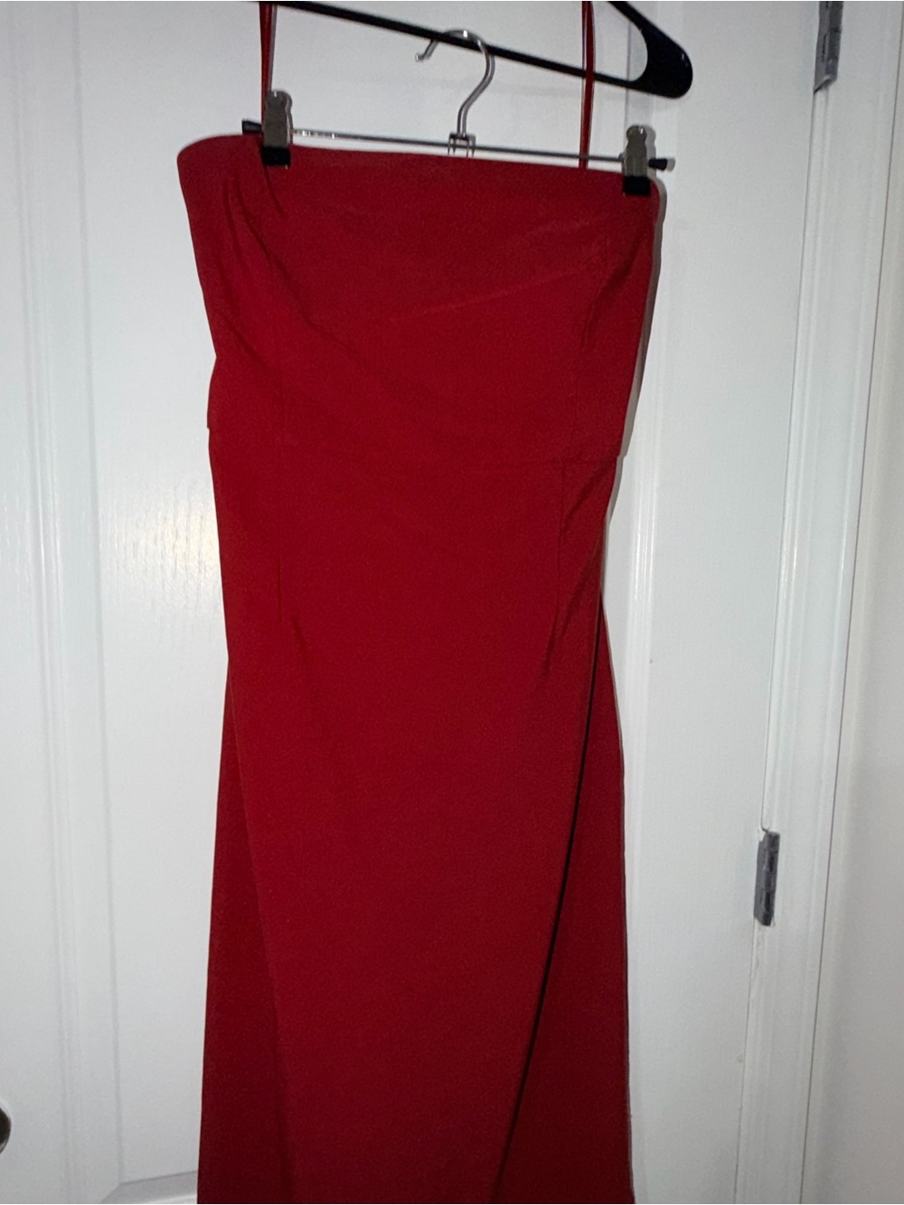 Red Strapless Midi Cocktail dress